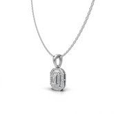Emerald cut Diamond Pendant - LWPD-0178A